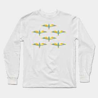 Blue Seagulls Long Sleeve T-Shirt